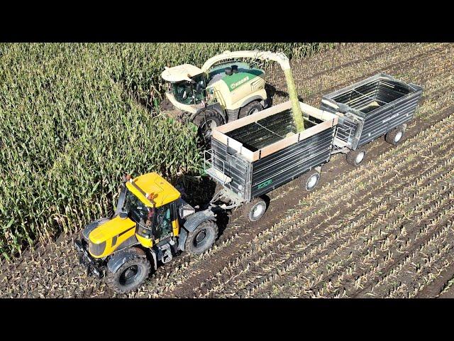 KRONE BIG X 780 am Mais häckseln / FENDT 927, VALTRA T215, CASE PUMA 220, JOHN DEERE 7530 & JCB 3230