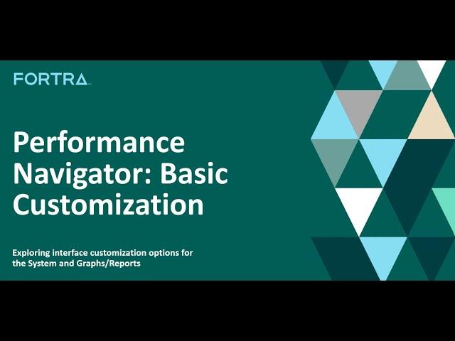 Performance Navigator:  Basic Customization