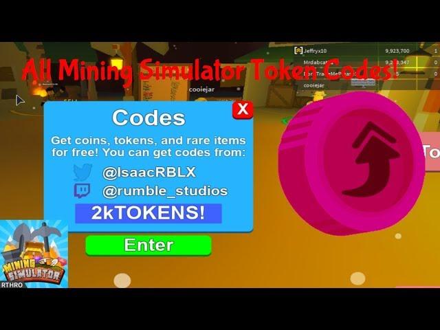 ALL MINING SIMULATOR TOKEN CODES! || Roblox