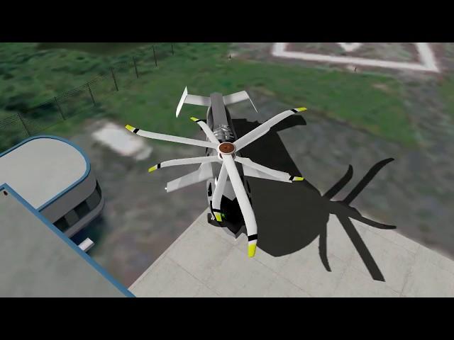 Stealth Hybrid Helicopter Concept Demo in Simulator (X-Plane v10.51)