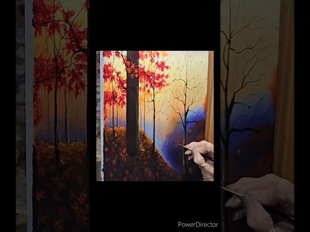 Our latest Autumn tutorial.  Check out the full video.  #art #arttutorial #fallpainting #fall #easy