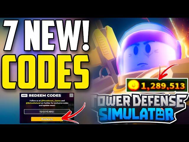 UPDATE!! *NEW* CODES️TOWER DEFENSE SIMULATOR ROBLOX CODES 2024  TDS CODES 2024-TOWER DEFENSE CODES