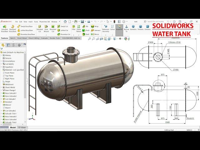 Water Tank Design in SolidWorks | Solidworks Tutorial