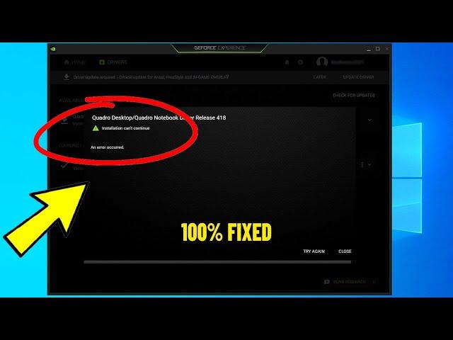 Fix GeForce Experience installation Cannot continue - an error occurred Try Again | How To Fix it 