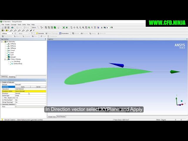  ANSYS DESIGN MODELER - NACA 4412 - Import Points - Part 1B/4