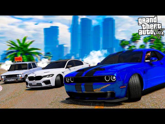 ОТЕЦ И СЫН В GTA 5 - ПАХАН НА СТАРОСТИ ЛЕТ ВАЛИТ БОКОМ НА DODGE CHALLENGER HELLCAT! ВОТЕР