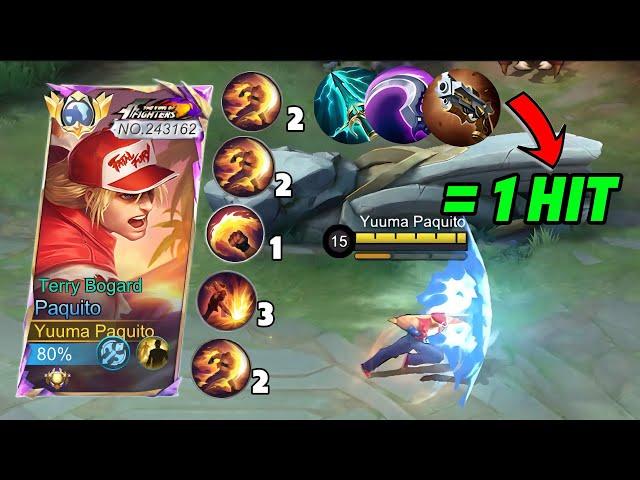 PAQUITO KOF SKIN COMBO + PERFECT BUILD = 1 HIT - Mobile Legends