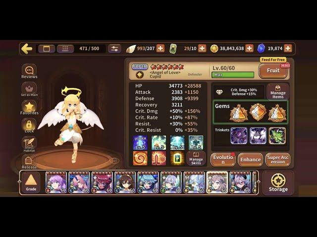 Whale to top100, showcasing Light Jeon, Dark Aesir, Dark Midsummer-Miho and Light Cupid for auto PvP