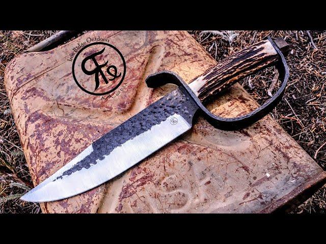 Forging a D-Guard Bowie from Leaf Spring