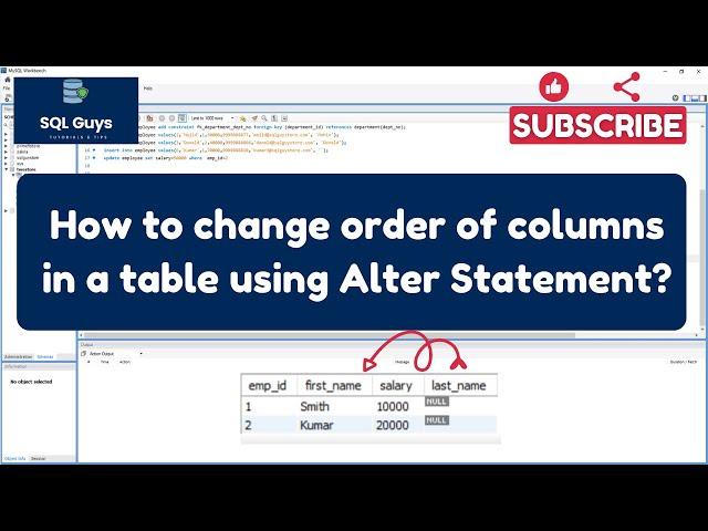 SQL Tutorial - How to change the order  of columns in a table using Alter table statement in SQL?