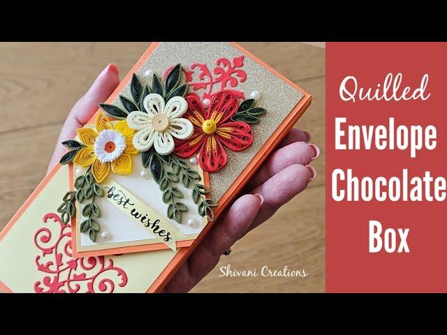 Quilled Envelope Chocolate Box/ How to make Box Envelope/ Dimensional Envelope