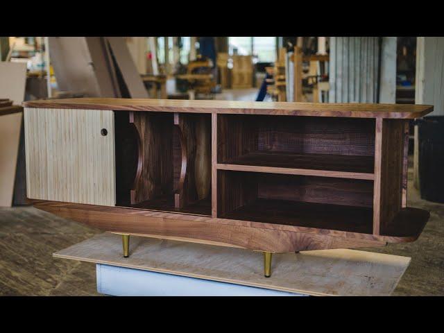 Building a Mid-Century Modern Media Credenza with Tambour