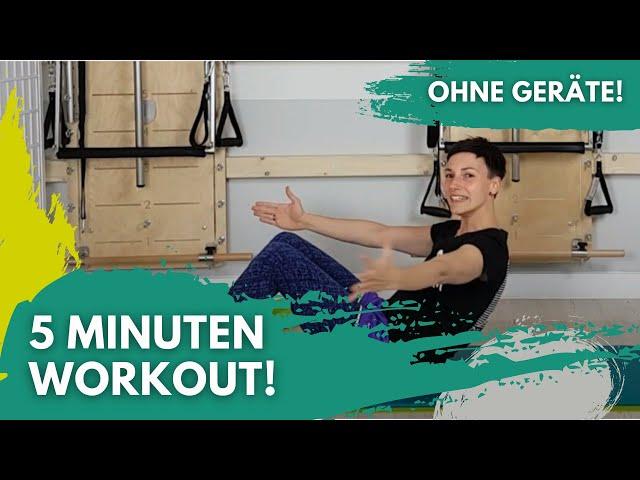 5 Minuten Workout! - Schnelle Bauch, Beine, Po Pilates-Übungen - Fit in 5 Minuten!