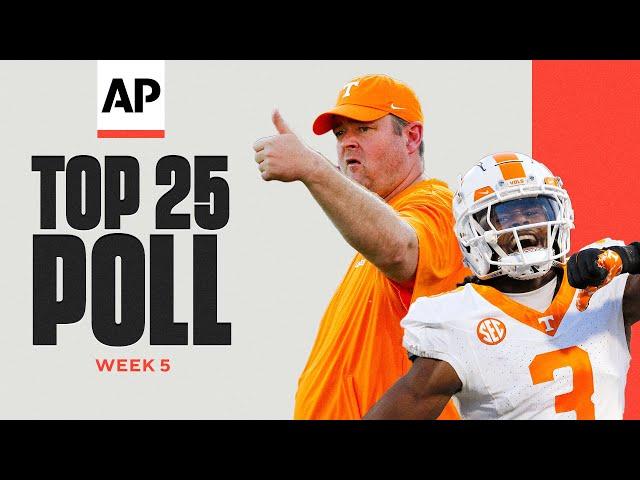 AP Top 25 Poll Released: Tennessee up to No. 5 after dominant win at Oklahoma | Week 5