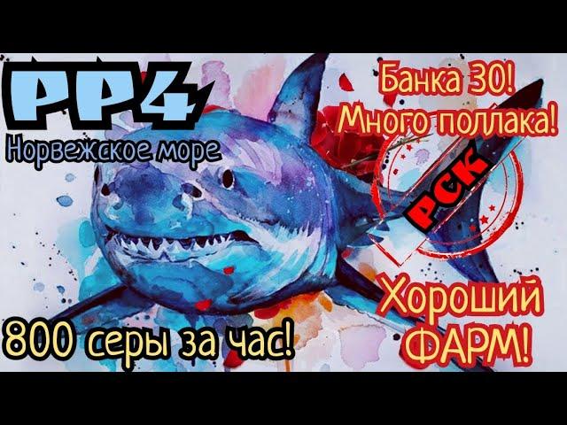 РР4. Норвежское море. Супер ФАРМ на Банке 30! 800 серебра за час! Много поллака!