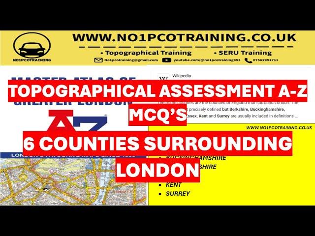 TfL Topographical A-Z Atlas COUNTIES surrounding LONDON | A-Z MCQ's |  WWW.NO1PCOTRAINING.CO.UK