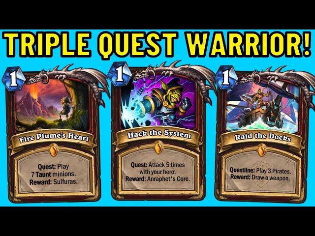 TRIPLE Quest Warrior?! ALL 3 in 1 Hearthstone Game!