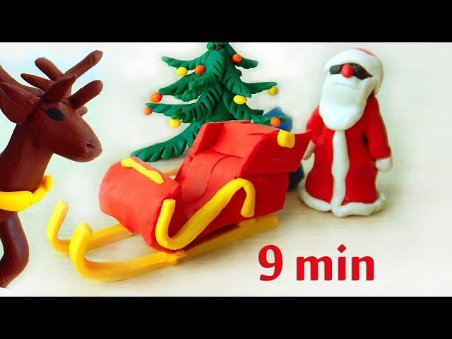 Ho to make Santa Claus and sleigh and reindeer - mirglory Toys Cars Cartoons for Kids