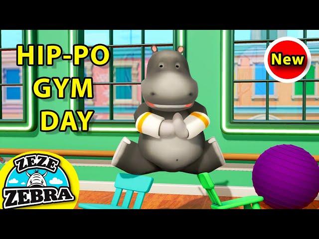 Zeze Zebra Adventure - Hippo Gym Day | Educational Cartoons For Toddlers