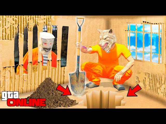 Escape From Cardboard Prison Challenge Part 3! - Escape FROM CARDBOARD PRISON IN GTA 5 ONLINE