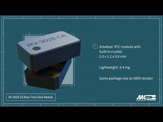 RV-3028-C8: Smallest and highly power efficient  I²C Real-Time Clock Module with built-in crystal