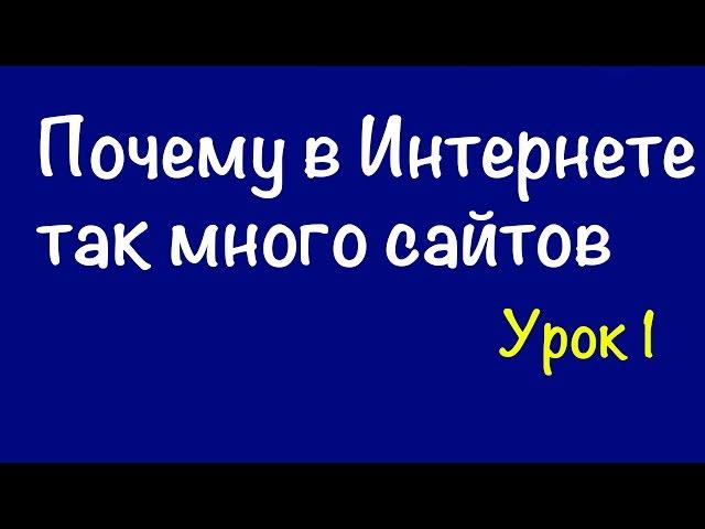 [Урок-1] Почему в Интернете так много сайтов? Как сделать сайт для заработка.