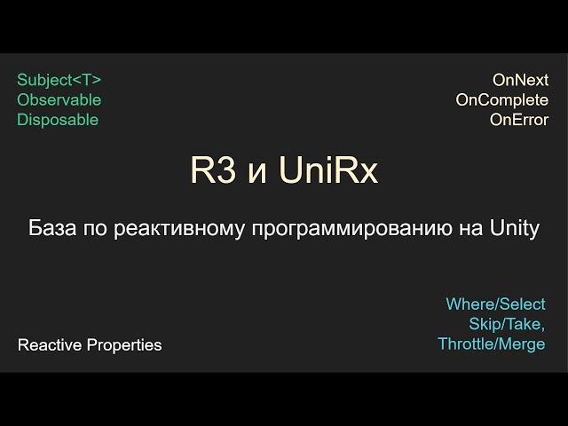 R3 UniRx, Теория и Практика, Реактивное программирование, Unity, C#,