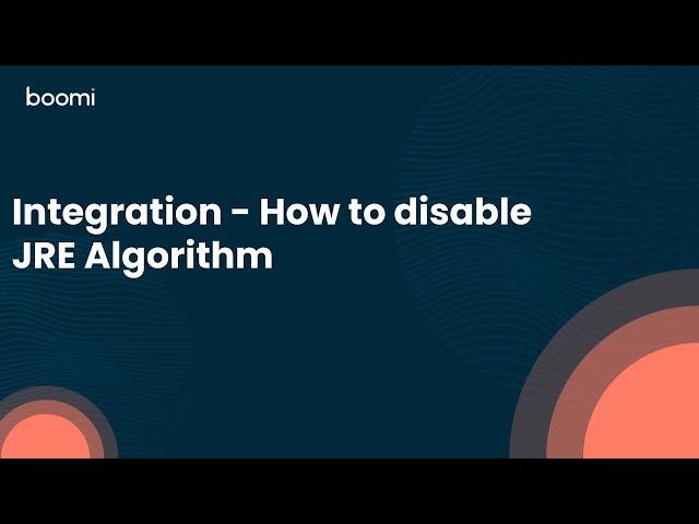 Integration - How to disable JRE Algorithm