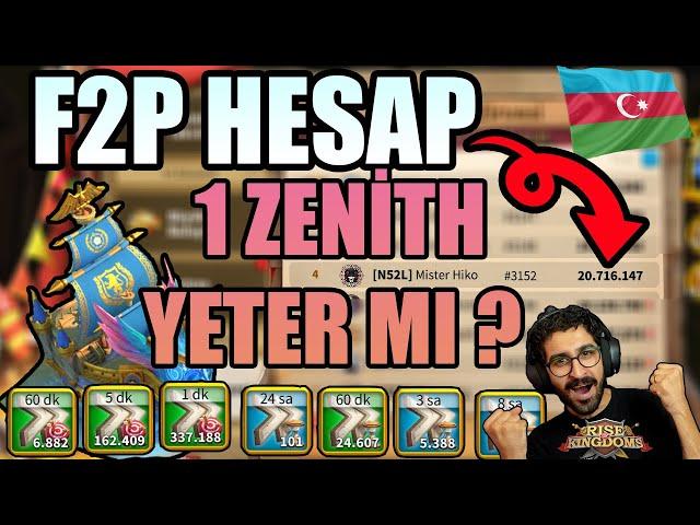 GÜCÜN ZİRVESİ - Gelmiş Geçmiş Birikimle Zenith Maceramız :  Sıfırdan F2P HESAP - Rise of Kingdoms