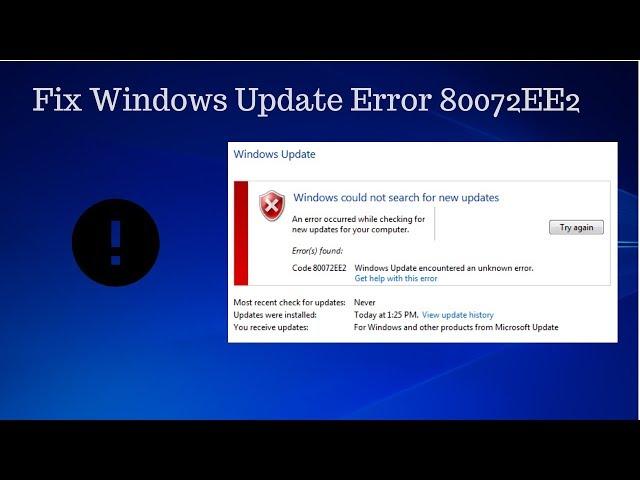 Fix Windows Update Error 80072EE2