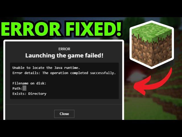 Fix Unable To Locate Java Runtime On Minecraft Error - Launching Game Failed