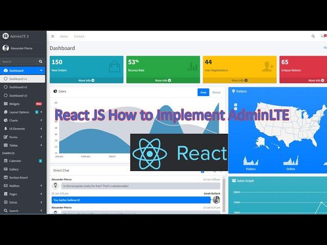 React JS How to Implement AdminLTE