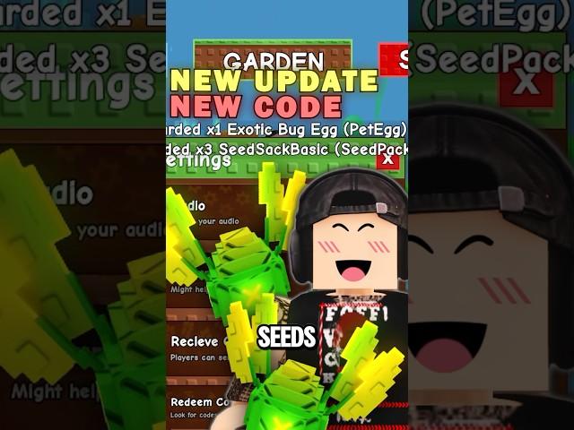 Free bug egg from code in Grow a Garden #growagarden #roblox #robloxgames #robloxedit