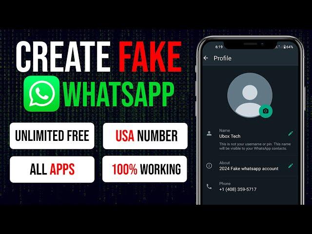 How to create Fake WhatsApp Account for FREE Unlimited 2024 | Create Fake Whatsapp 100% Working