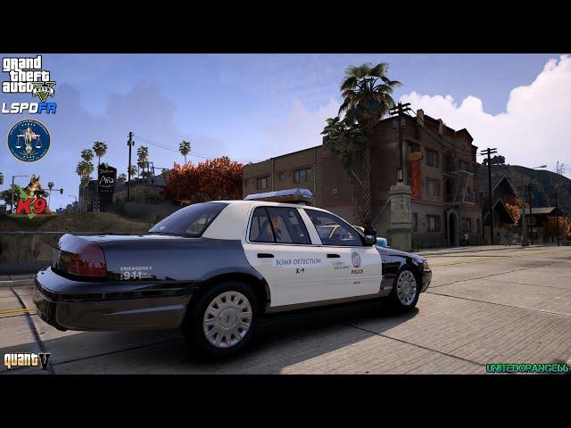 GTA V - LSPDFR 0.4.9 - LSPD/LAPD - K9 Unit - Stolen Fire Engine | Assault on Officer - 4K