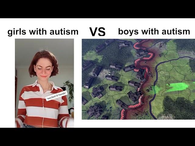 girls with autism VS boys with autism (HOI4,WW2 edition)
