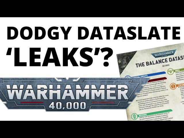 Dodgy 40K Balance Dataslate 'Leaks' - Full Contents and are they Fake?