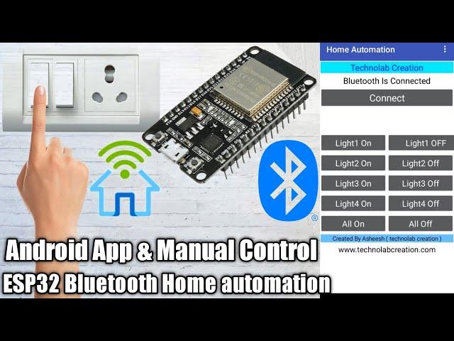 ESP32 Bluetooth HomeAutomation  Using Android App and Manual Switches | jlcpcb
