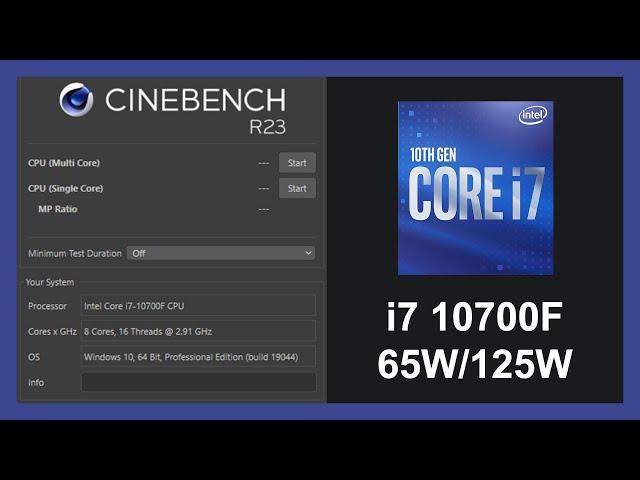 Intel Core i7-10700F Temperature Test with Cinebench R23