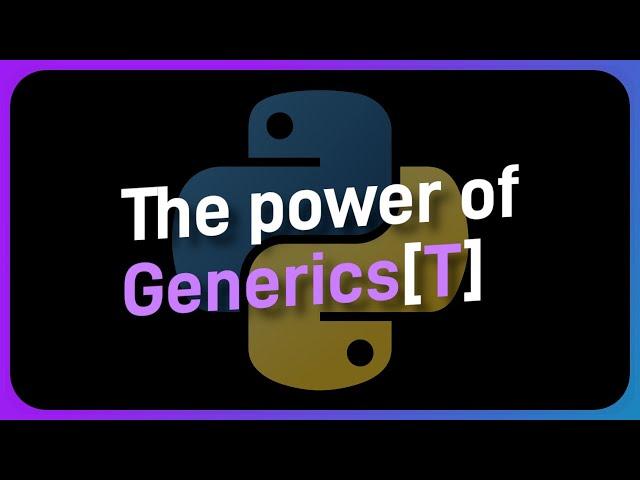 Generics are VITAL in typed Python