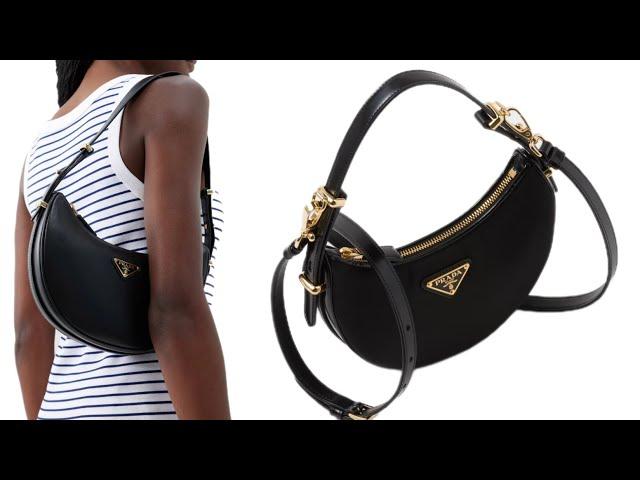 Prada Arque Re-Nylon and brushed leather mini shoulder bag.