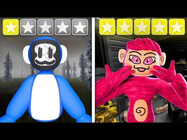 1 Star VS 5 Star Gorilla Tag Horror Fan Games…