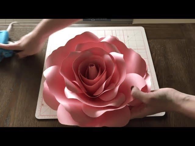 DIY Ann's Medium Paper Rose  (FREE TEMPLATE)