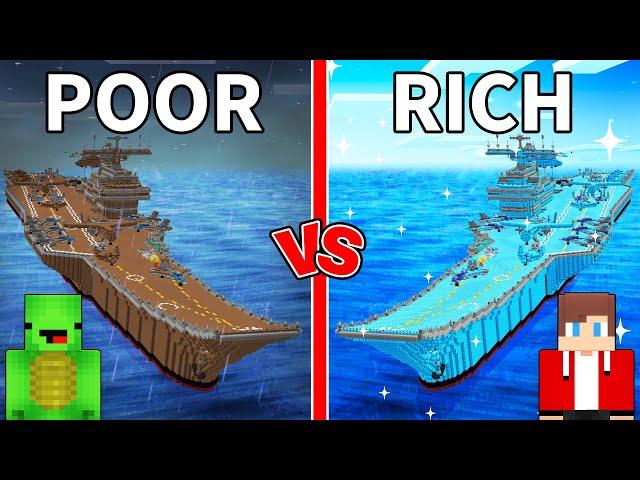 Mikey POOR vs JJ RICH AIRCRAFT CARRIER in Minecraft (Maizen)