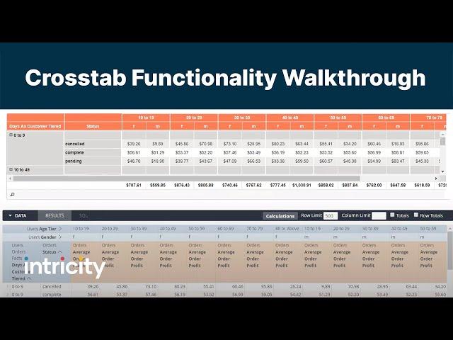 Crosstab Functionality Walkthrough