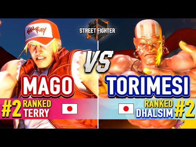 SF6  MAGO (#2 Ranked Terry) vs TORIMESI (#2 Ranked Dhalsim)  Street Fighter 6 High Level Gameplay