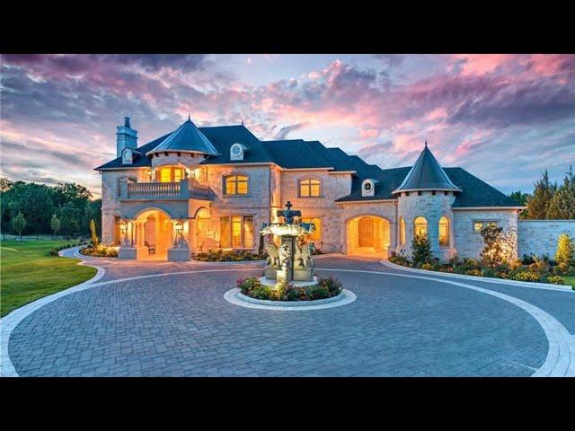 7,800 SF Mini-CASTLE w/Elevator on 2 Acres, Pool, Gym, Theater, 7-Bed, 6.2-Bath North of Dallas