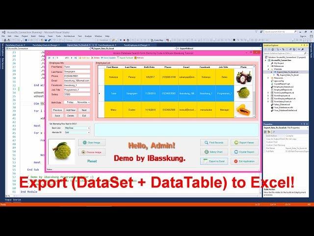 VB.Net Tutorial : How to Export Data to Excel Spreadsheet (2/3)