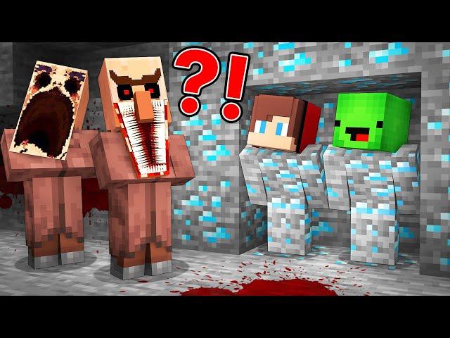 JJ and Mikey vs SCARY VILLAGER Hide and Seek Battle in Minecraft - Maizen