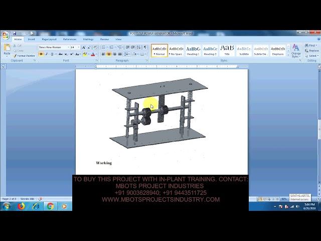 Design and Fabrication of FOOTSTEP POWER GENERATOR Mechanical Project-MBOTS PROJECT INDUSTRY